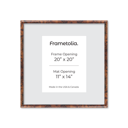 20" x 20" Amber Burlwood Milano Wall Frame