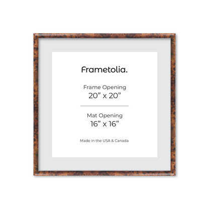 20" x 20" Amber Burlwood Milano Wall Frame