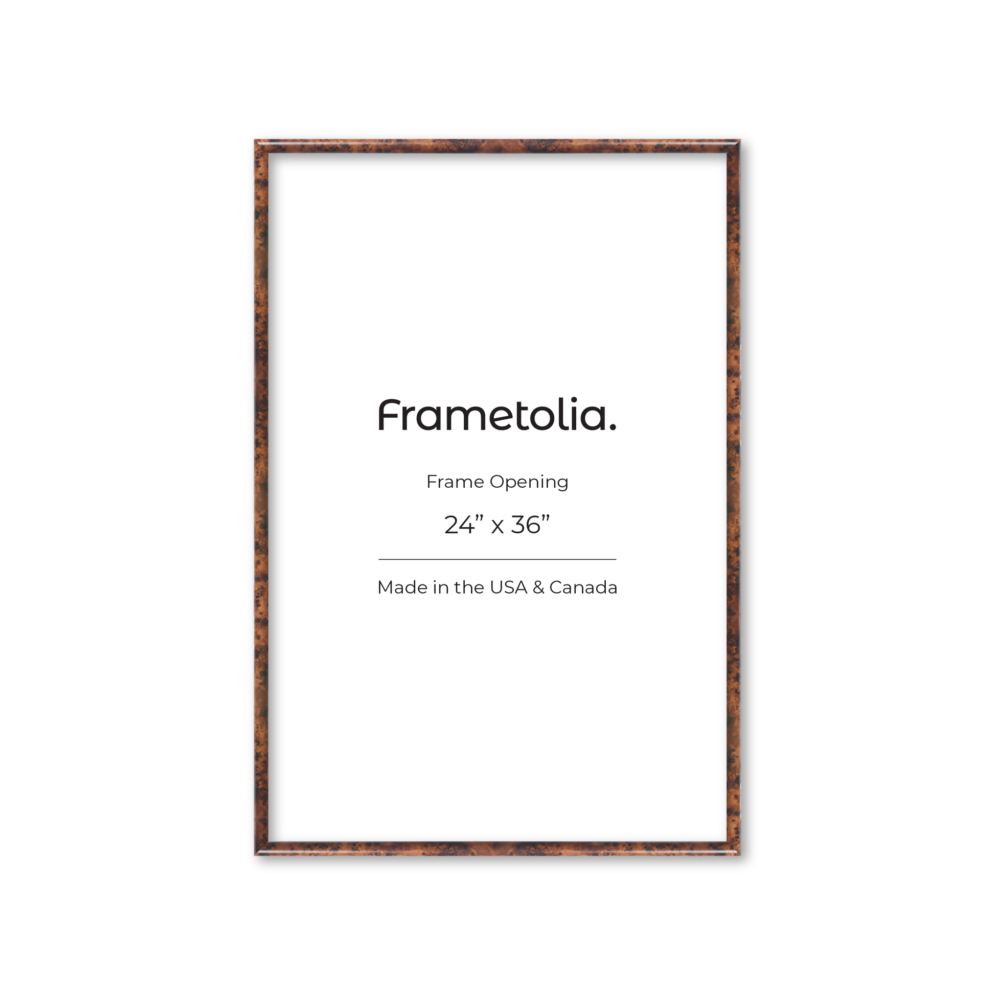 24" x 36" Amber Burlwood Milano Wall Frame