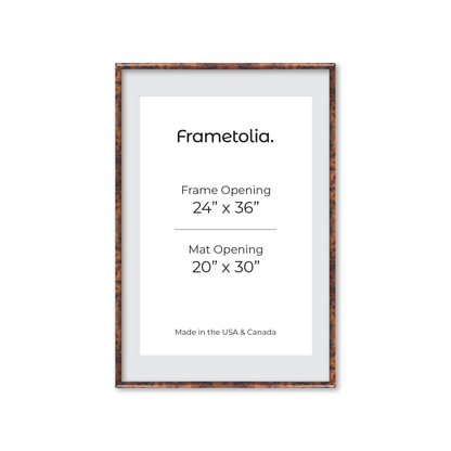 24" x 36" Amber Burlwood Milano Wall Frame