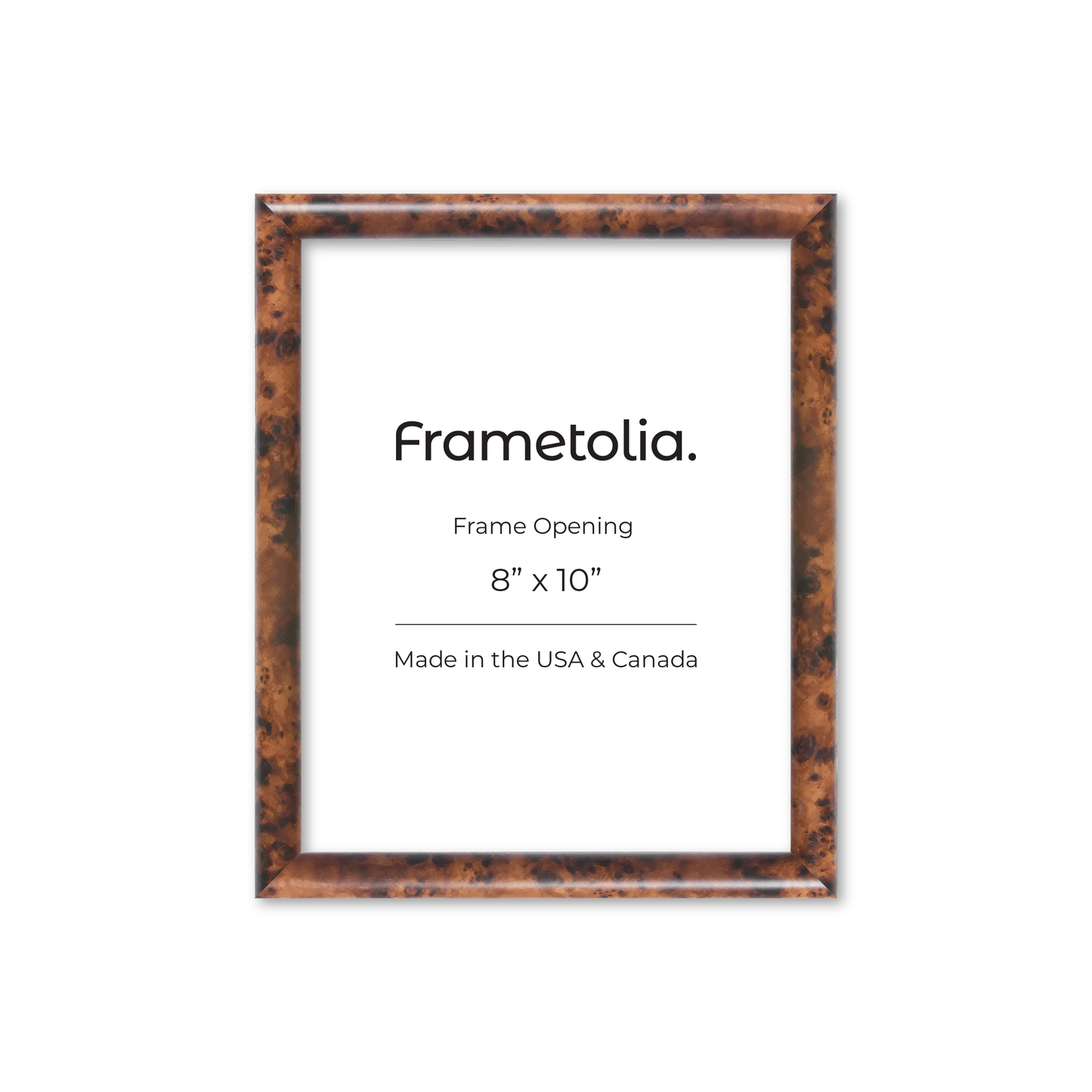 8" x 10" Amber Burlwood Milano Wall Frame