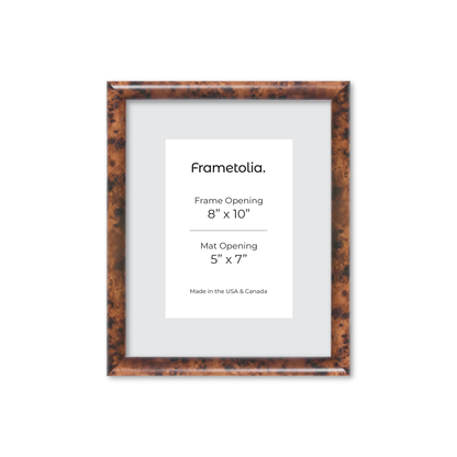 8" x 10" Amber Burlwood Milano Wall Frame