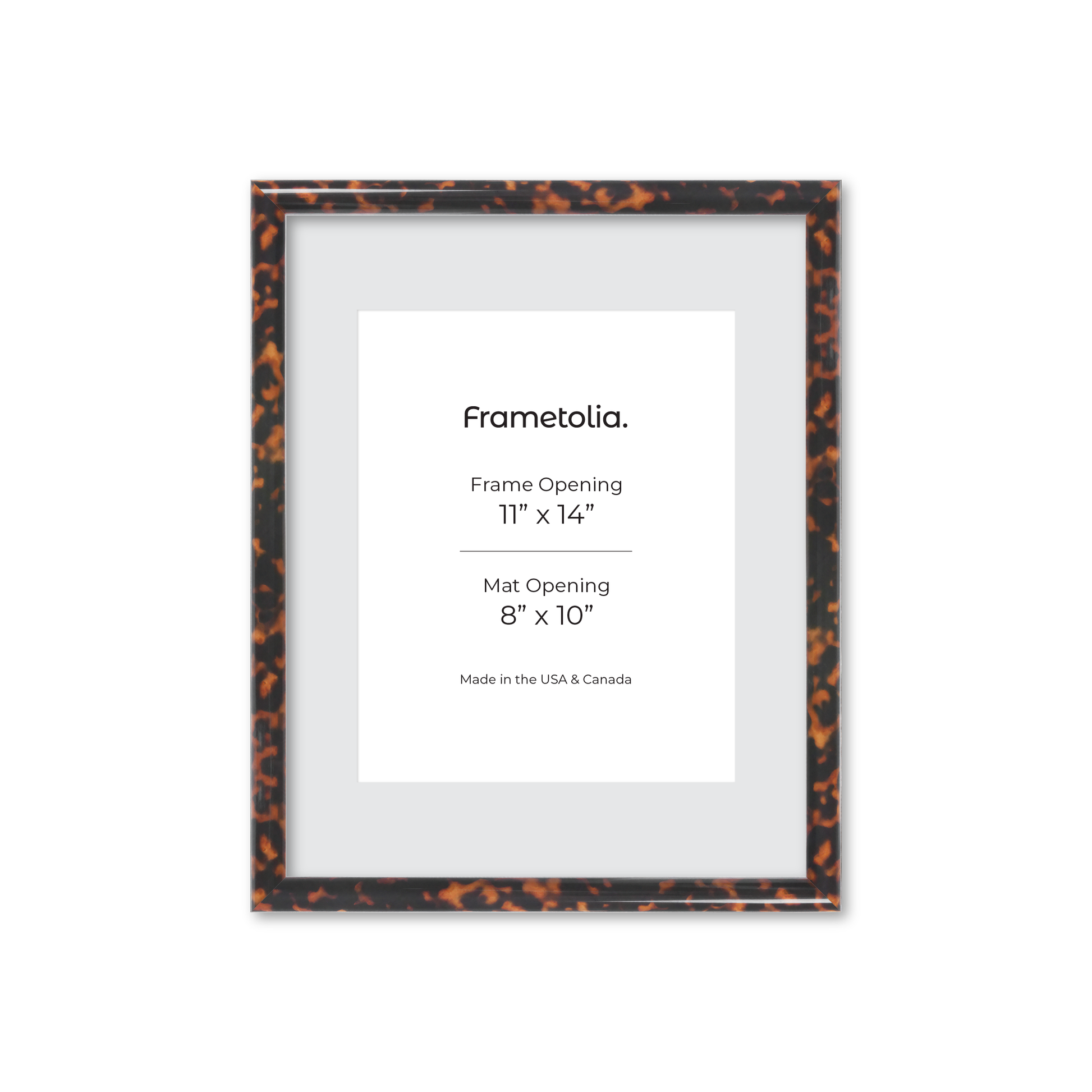 11" x 14" Tortoise Burlwood Milano Wall Frame