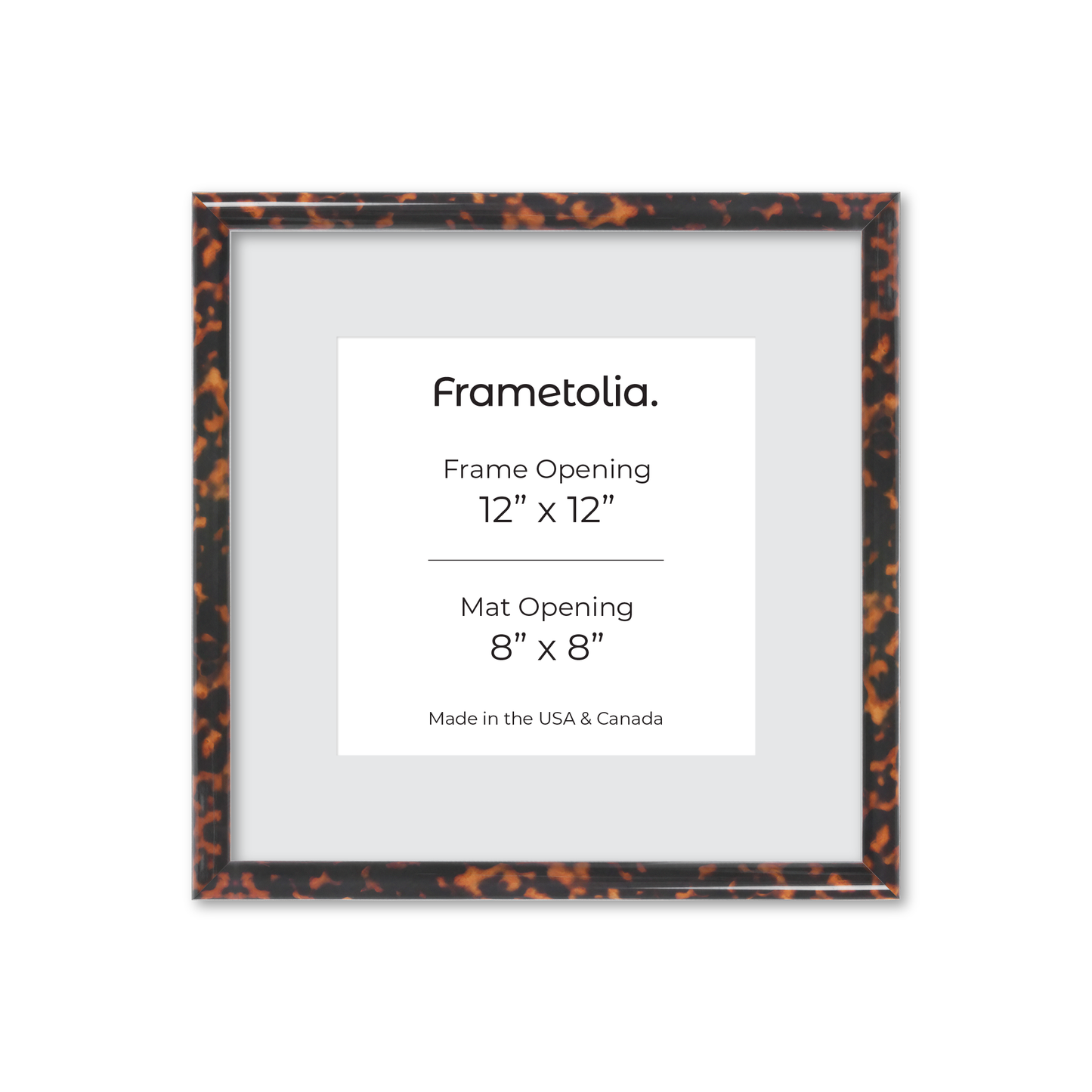 12" x 12" Tortoise Burlwood Milano Wall Frame