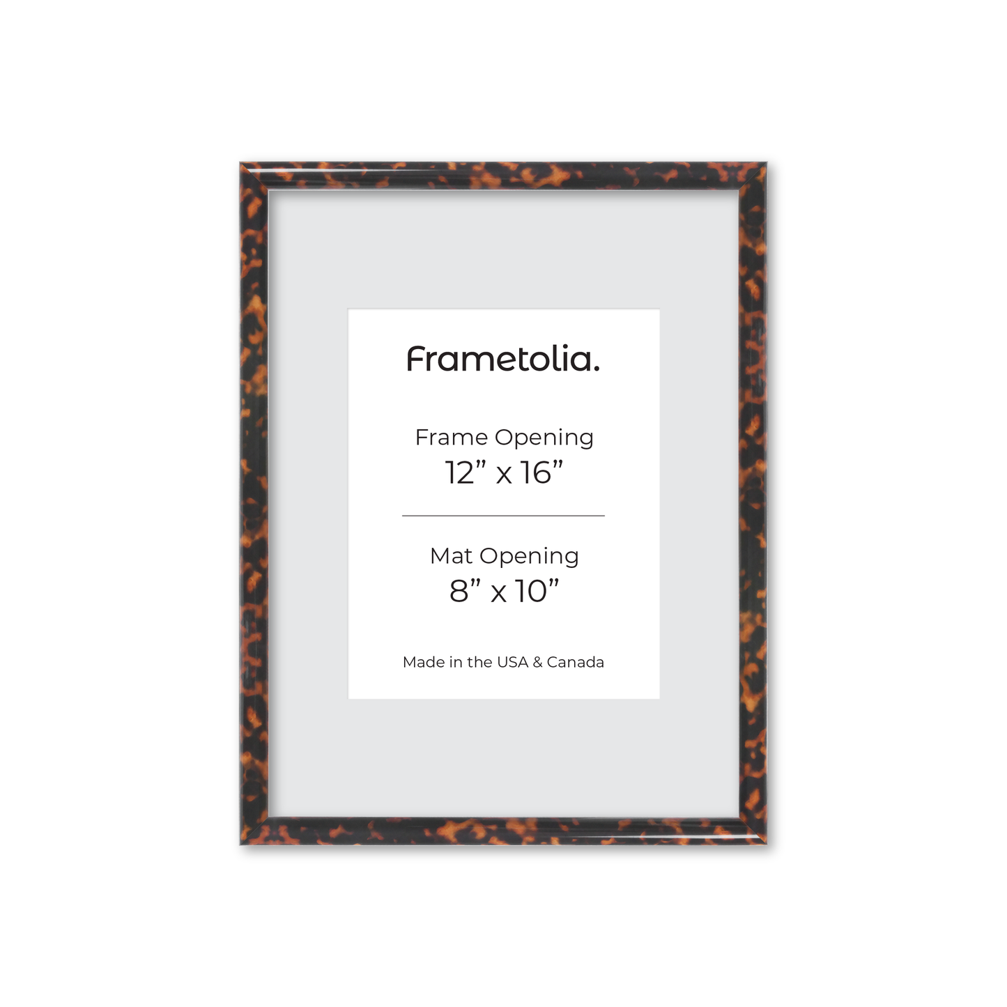 12" x 16" Tortoise Burlwood Milano Wall Frame