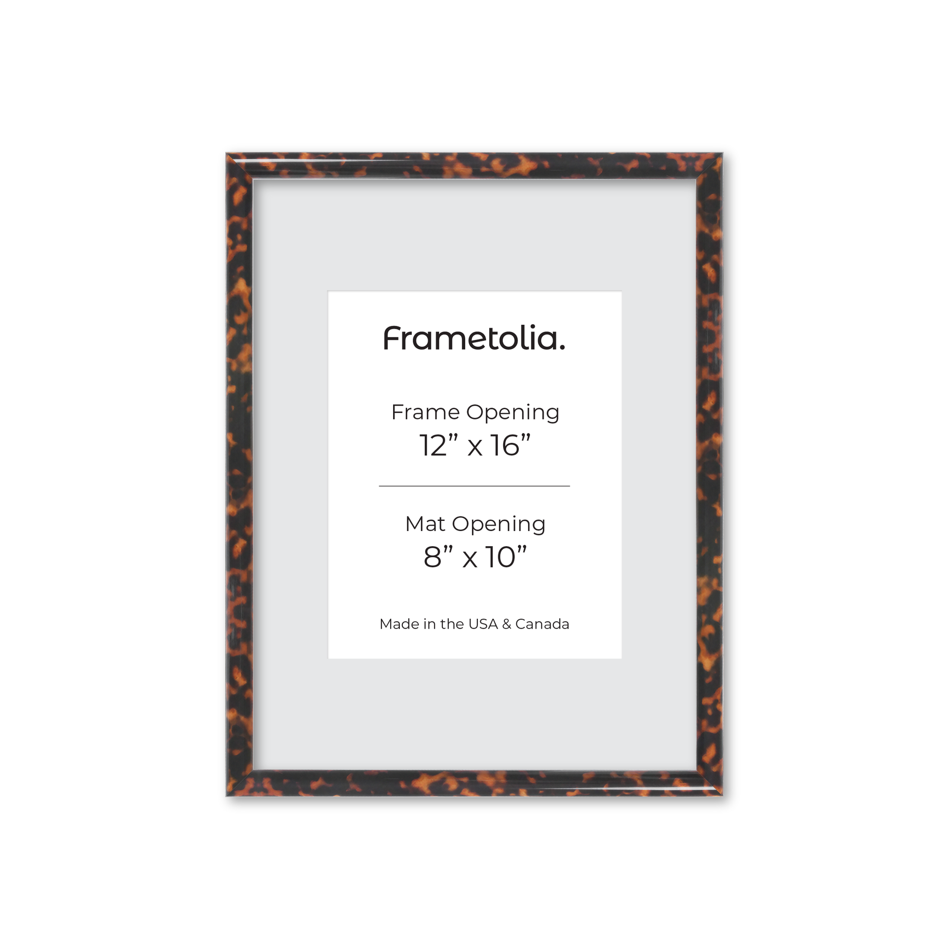 12" x 16" Tortoise Burlwood Milano Wall Frame