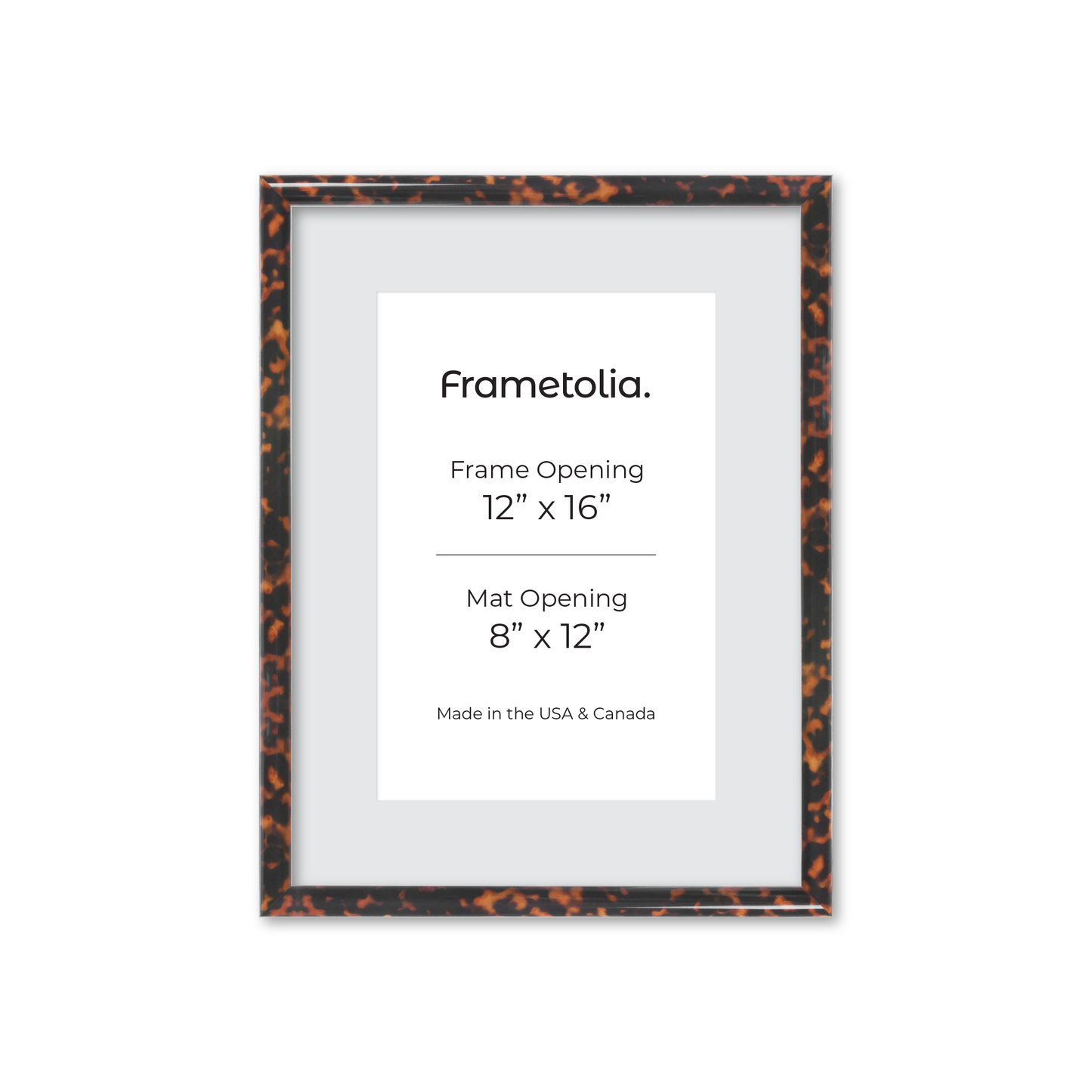12" x 16" Tortoise Burlwood Milano Wall Frame