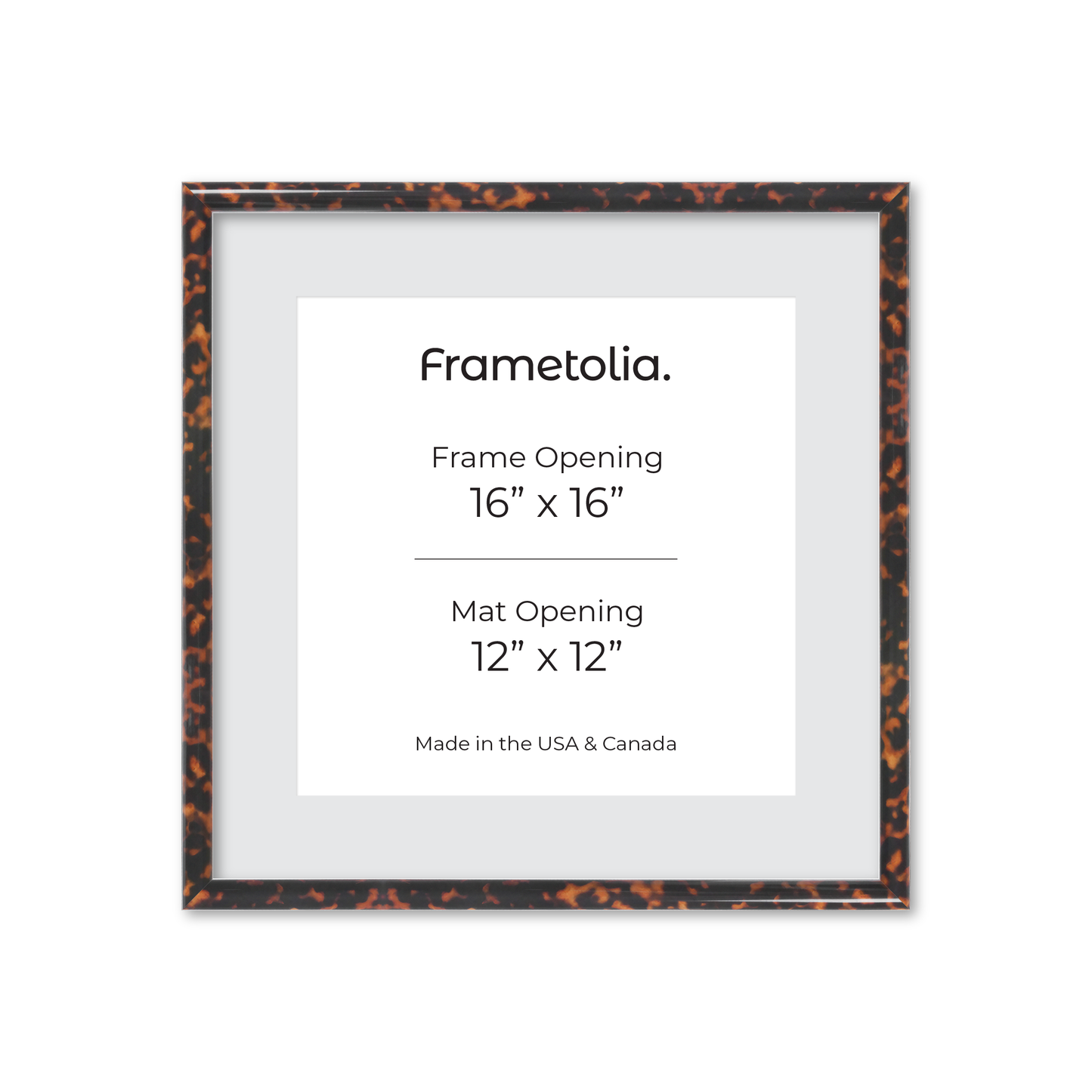 16" x 16" Tortoise Burlwood Milano Wall Frame