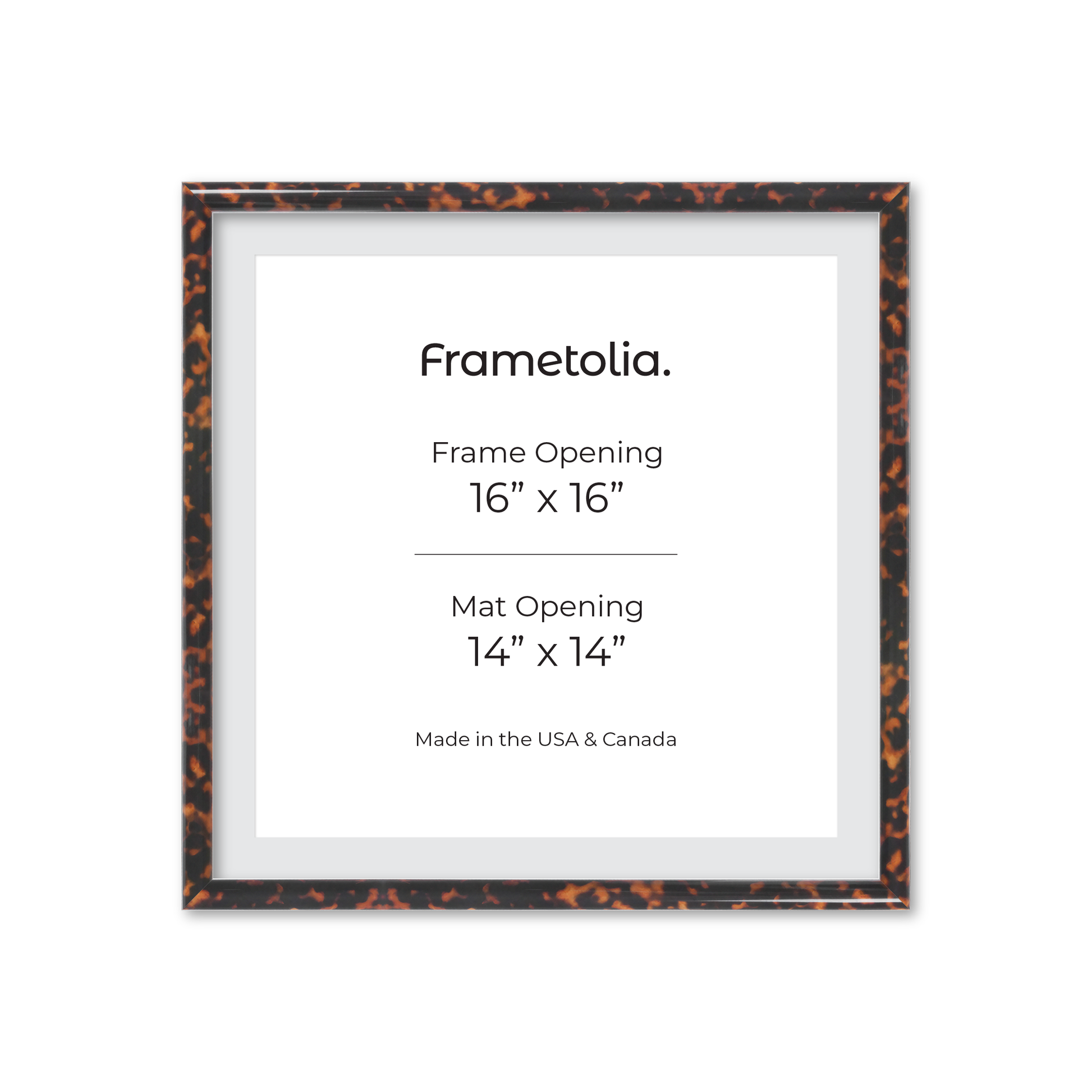 16" x 16" Tortoise Burlwood Milano Wall Frame