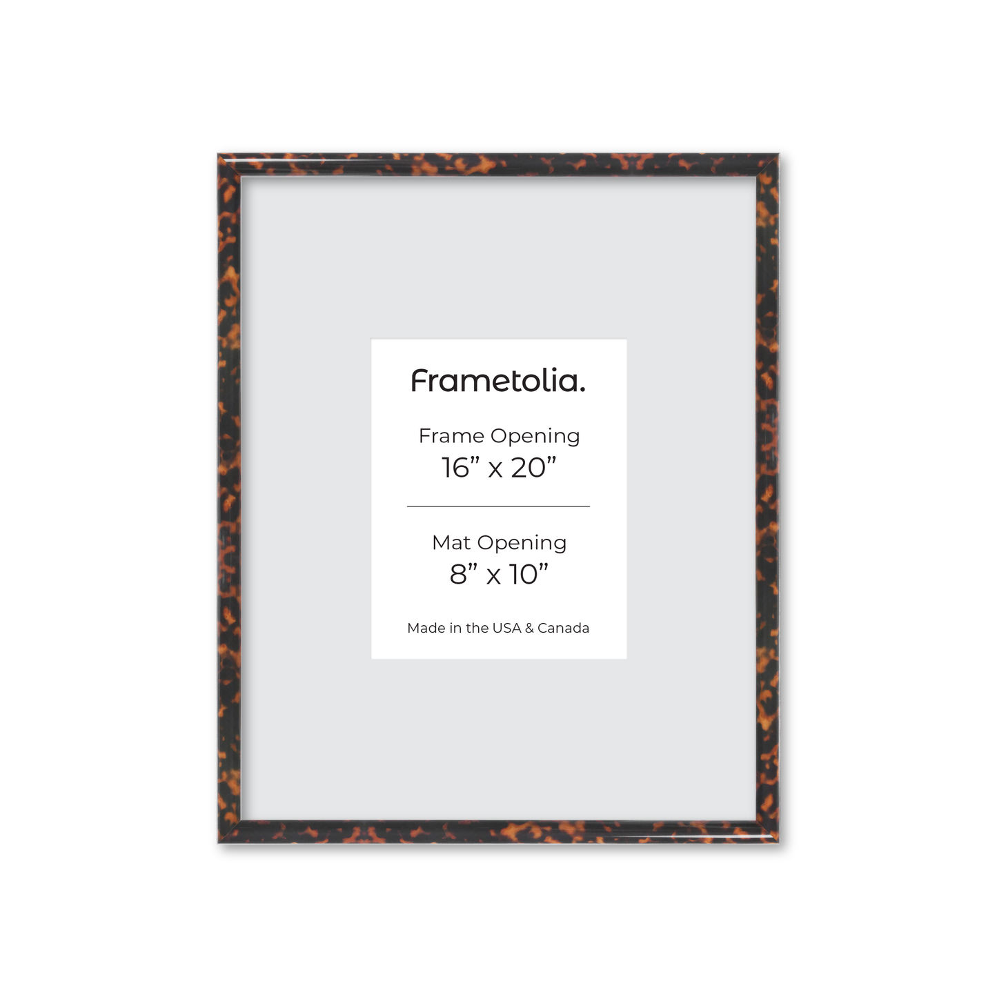 16" x 20" Tortoise Burlwood Milano Wall Frame