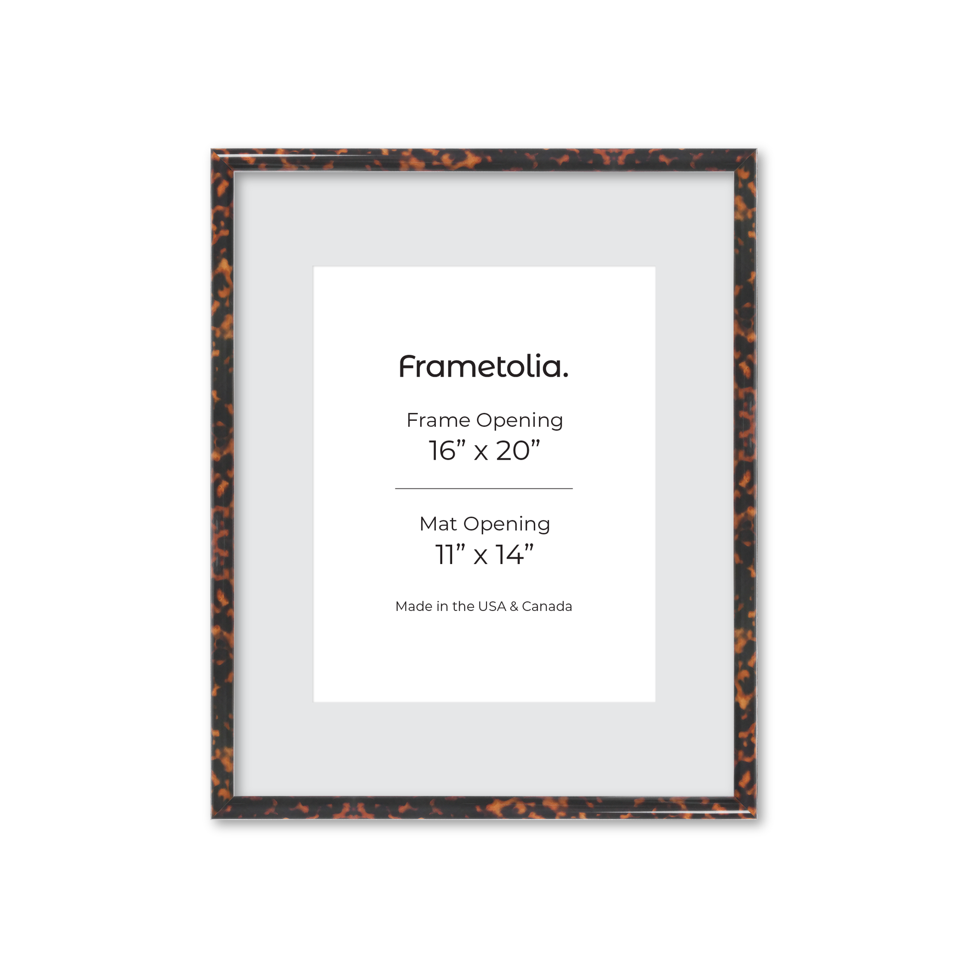 16" x 20" Tortoise Burlwood Milano Wall Frame