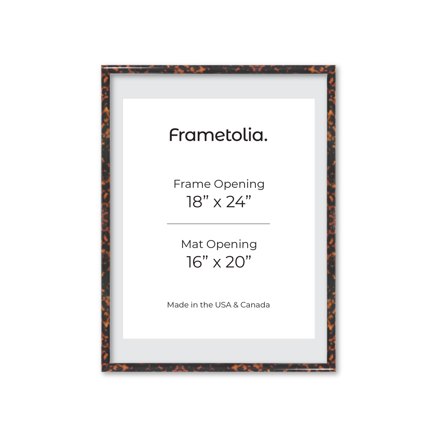 18" x 24" Tortoise Burlwood Milano Wall Frame