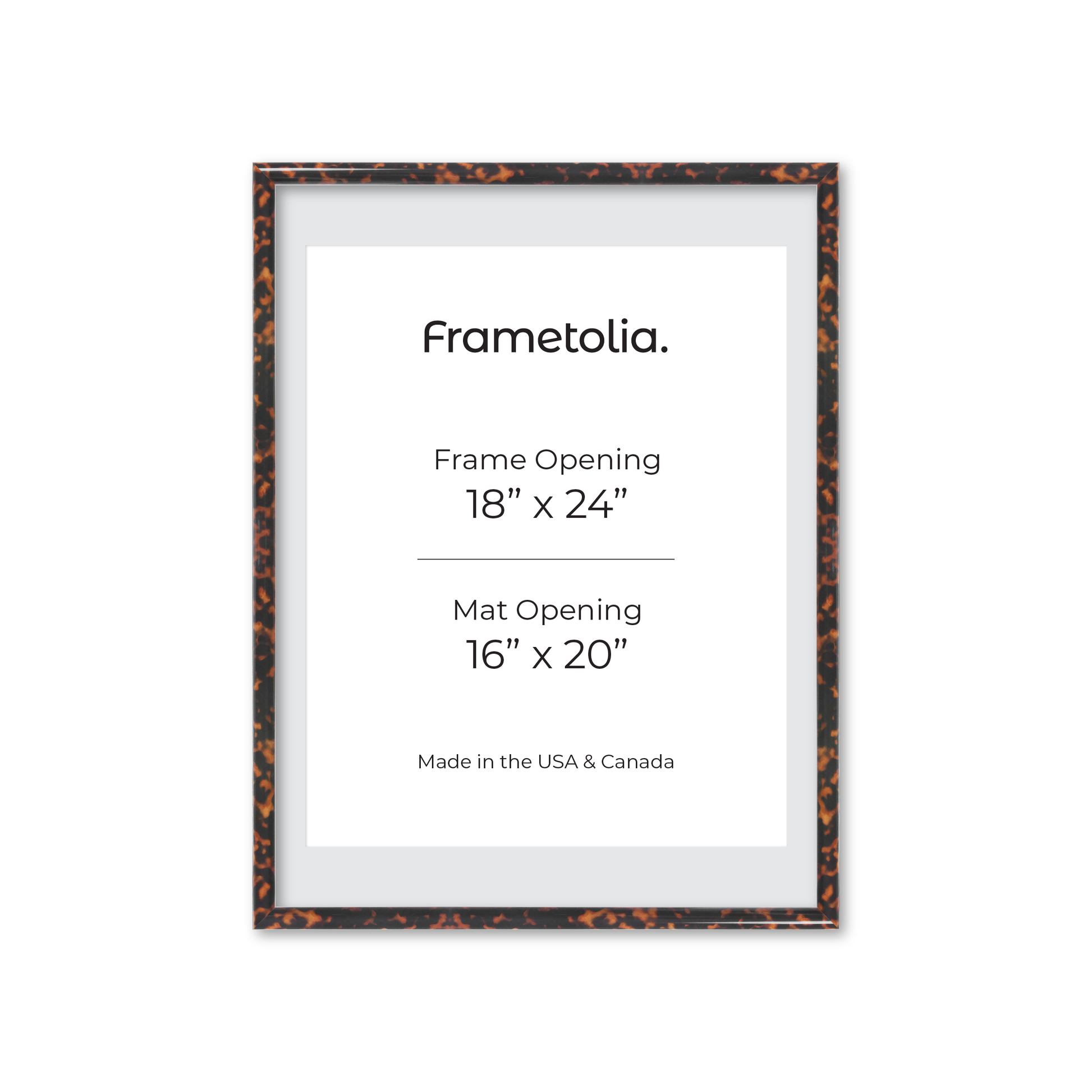 18" x 24" Tortoise Burlwood Milano Wall Frame
