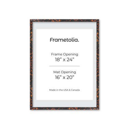 18" x 24" Tortoise Burlwood Milano Wall Frame