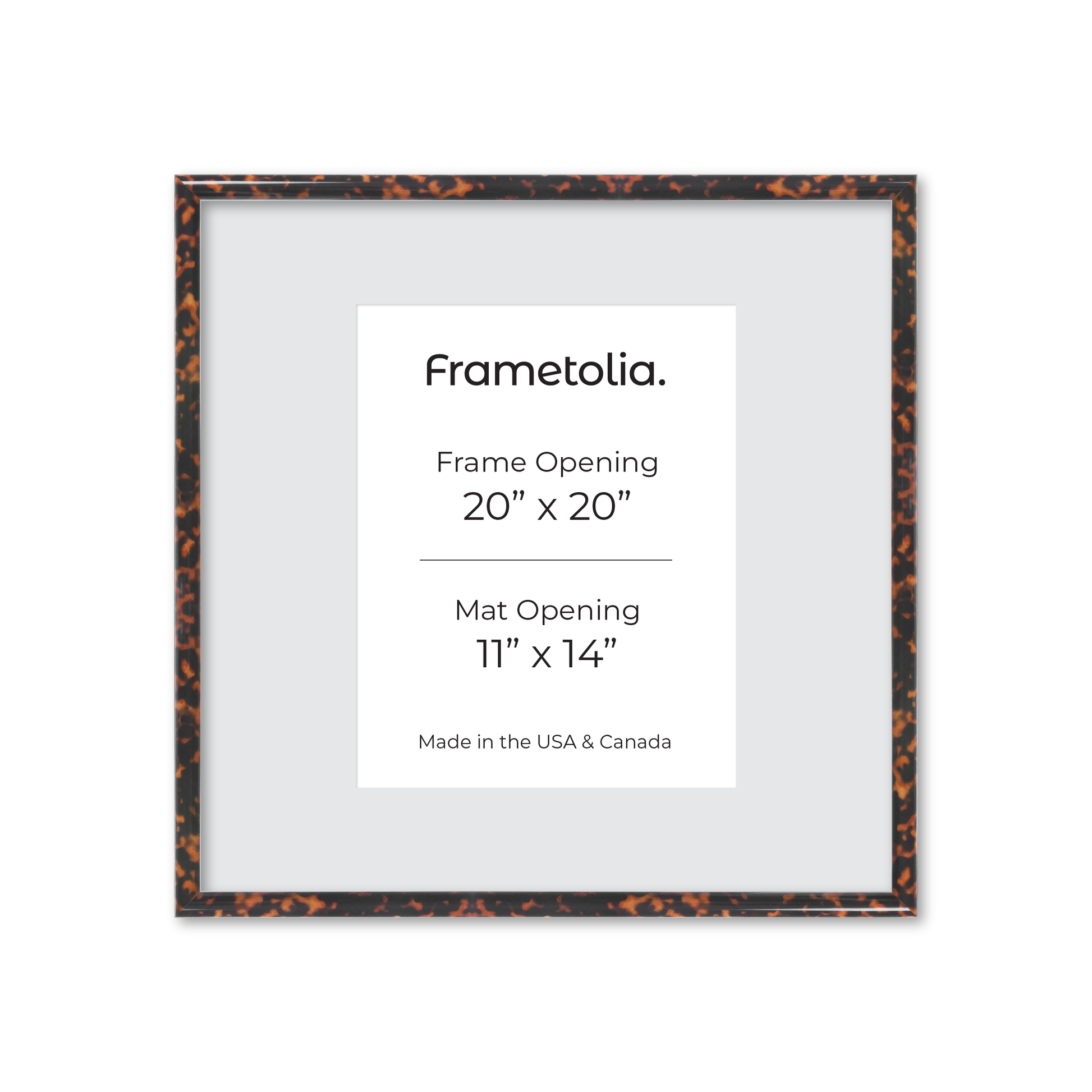 20" x 20" Tortoise Burlwood Milano Wall Frame