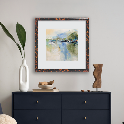 Tortoise Burlwood Milano Wall Frame Hanging on the wall
