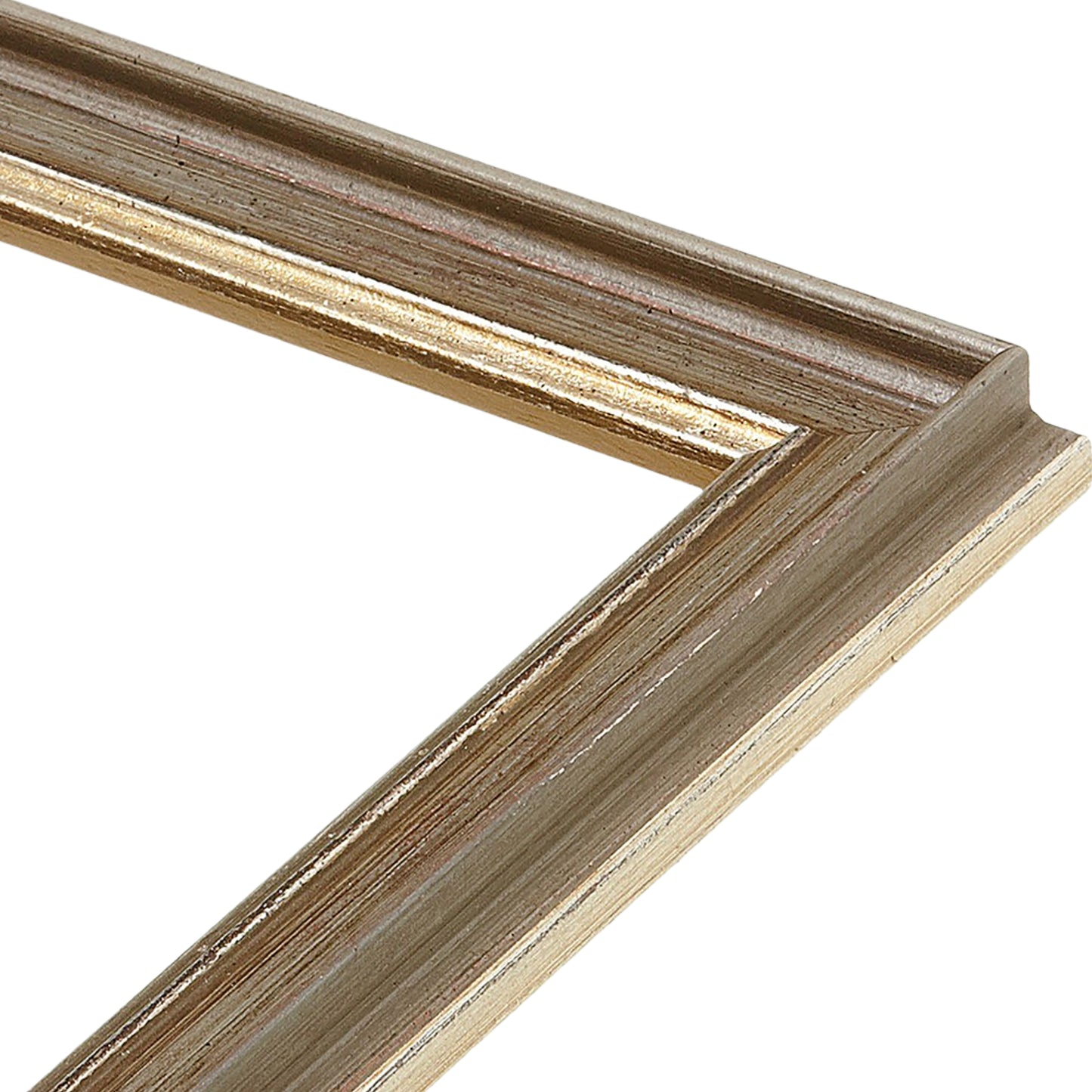 Gray With Gold & Silver Leaf Medium Width Table Top Frame