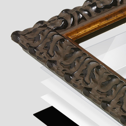 wall frame corner close up with layers broken out