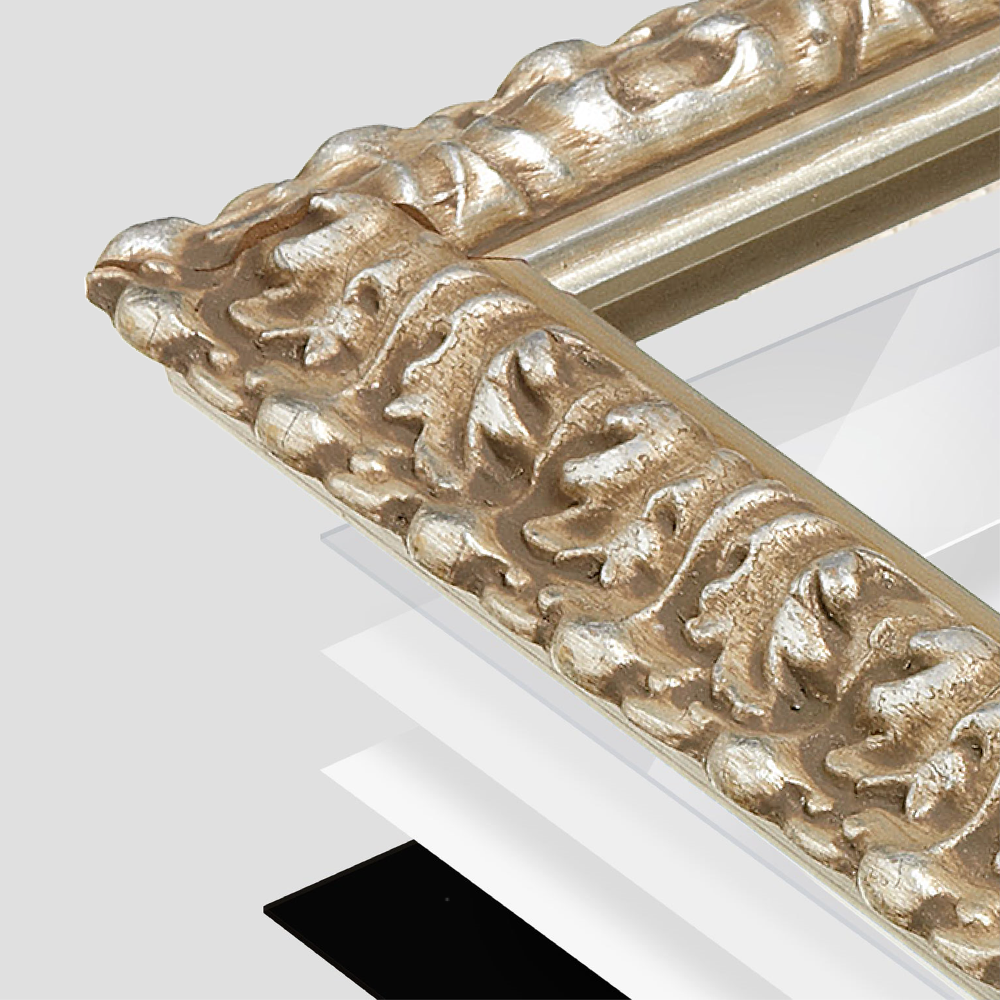 wall frame corner close up with layers broken out