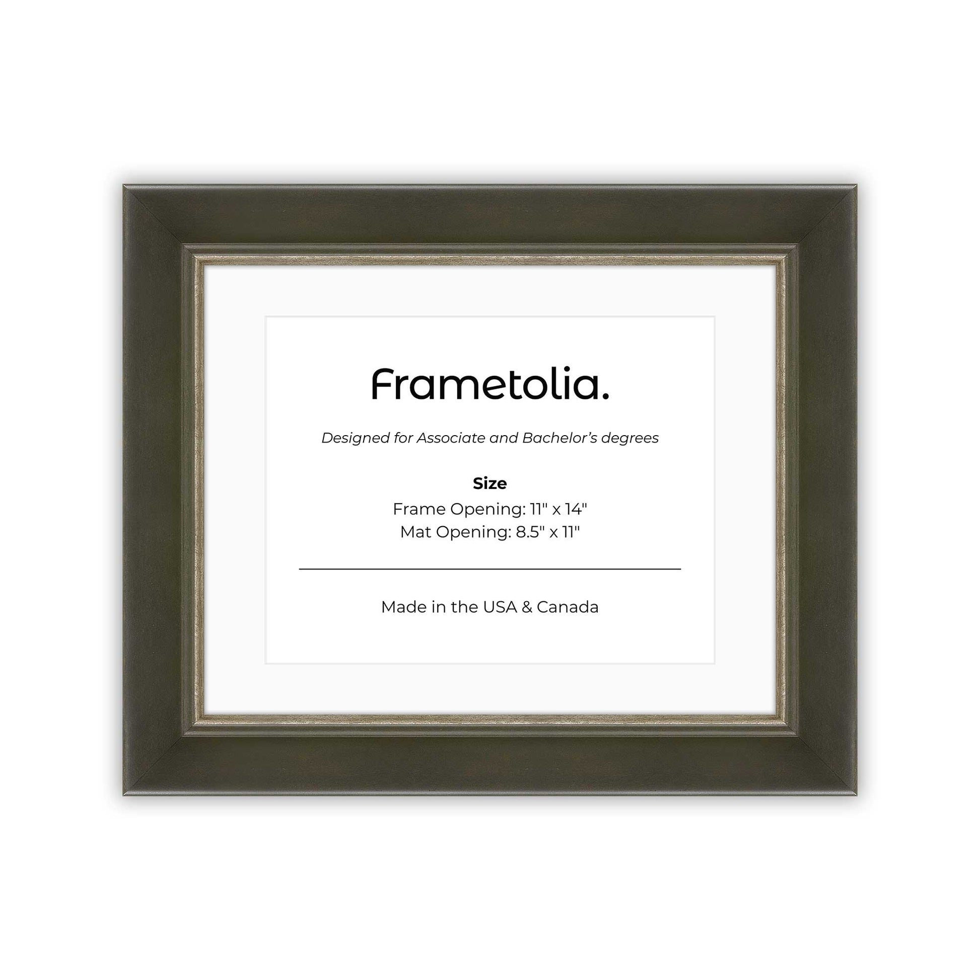 11" x 14" Black FAMILY  Diploma Frame with mat -  8.5 x 11 opening