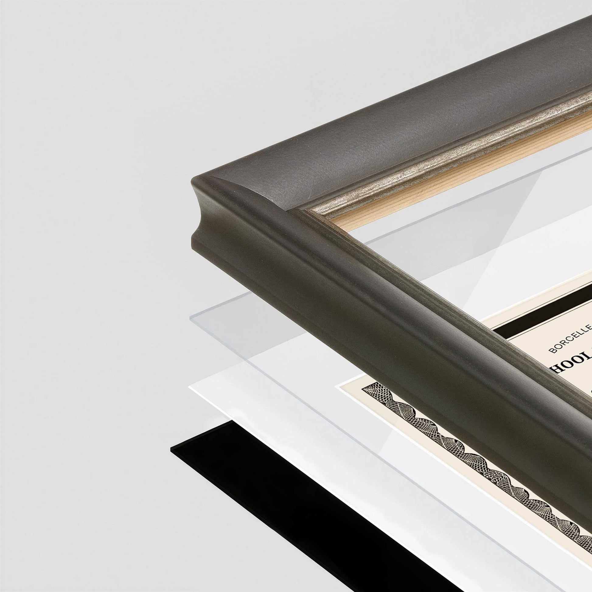 Black FAMILY Wall Frame corner Close up with layers broken out