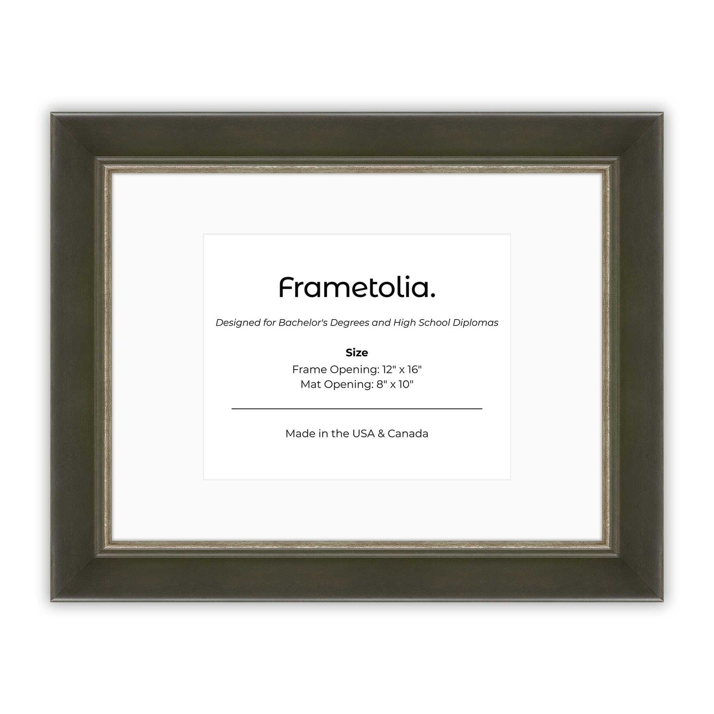 12" x 16" Black FAMILY  Diploma Frame with Mat - 8 x 10 opening