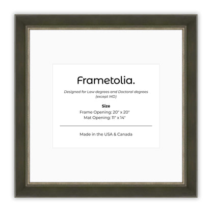 20" x 20" Black FAMILY  Diploma Frame with Mat - 11 x 14 opening