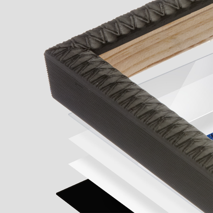 wall frame corner close up with layers broken out