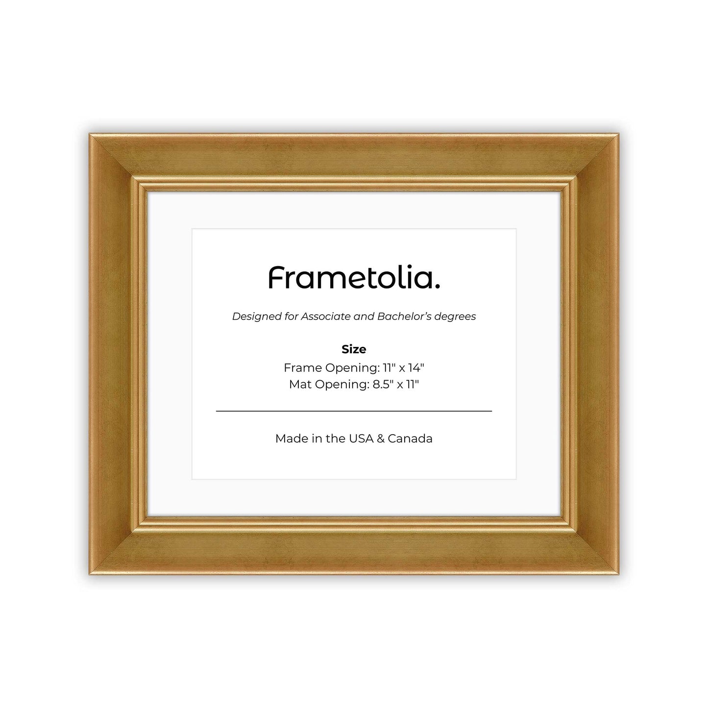 11" x 14" Gilded Gold FAMILY  Diploma Frame with mat -  8.5 x 11 opening