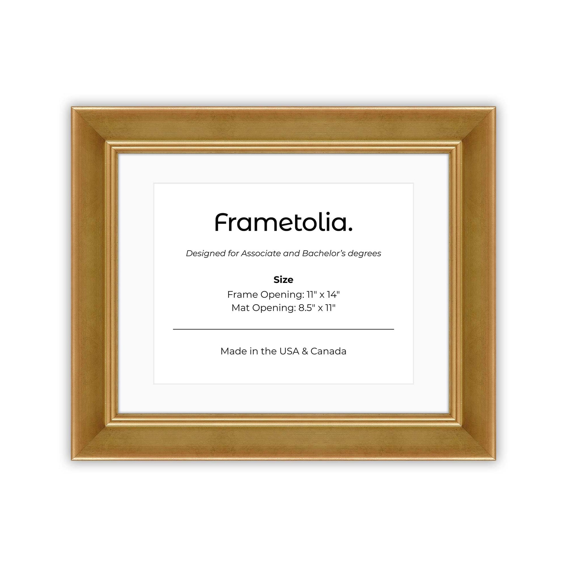 11" x 14" Gilded Gold FAMILY  Diploma Frame with mat -  8.5 x 11 opening