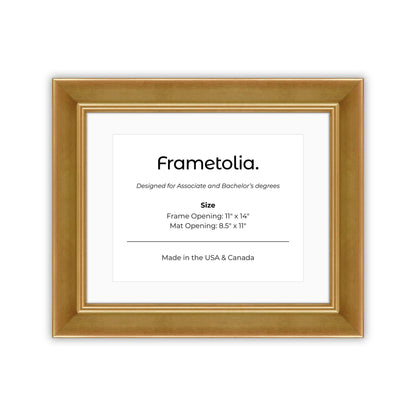 11" x 14" Gilded Gold FAMILY  Diploma Frame with mat -  8.5 x 11 opening