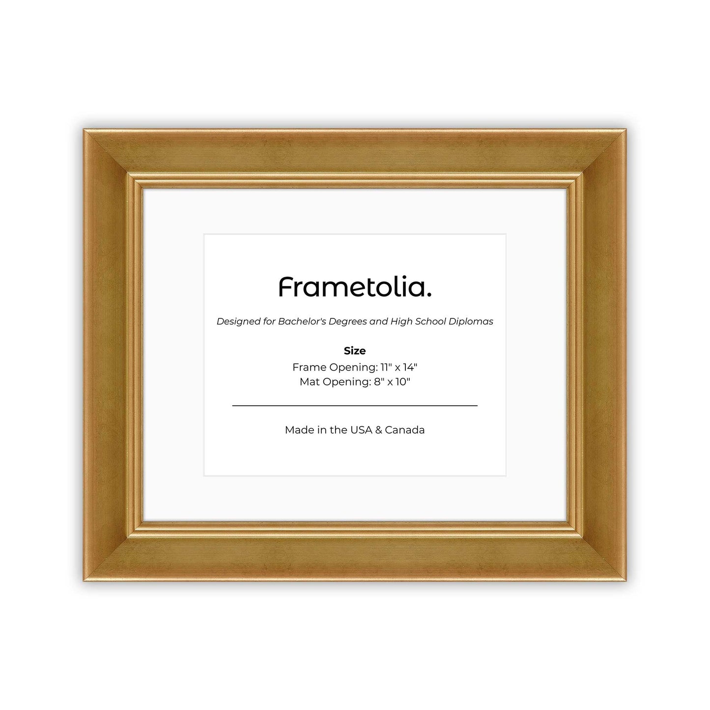 11" x 14" Gilded Gold FAMILY  Diploma Frame with Mat - 8 x 10 opening