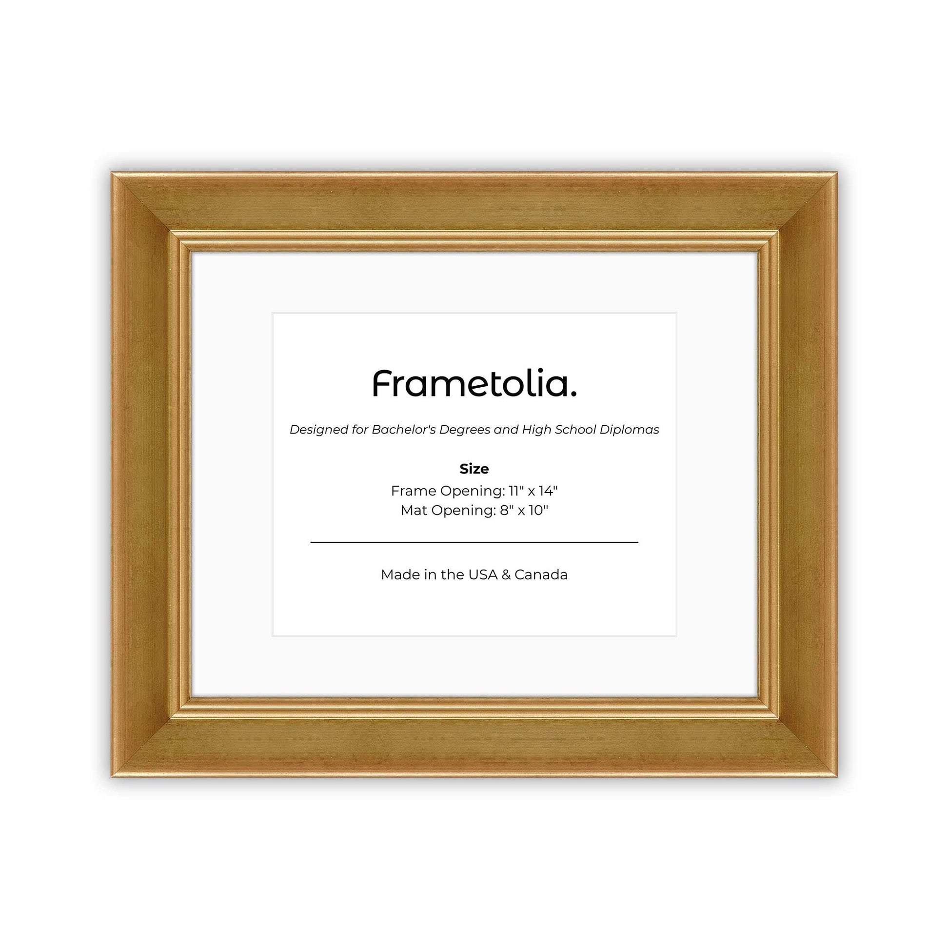 11" x 14" Gilded Gold FAMILY  Diploma Frame with Mat - 8 x 10 opening
