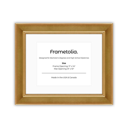 11" x 14" Gilded Gold FAMILY  Diploma Frame with Mat - 8 x 10 opening