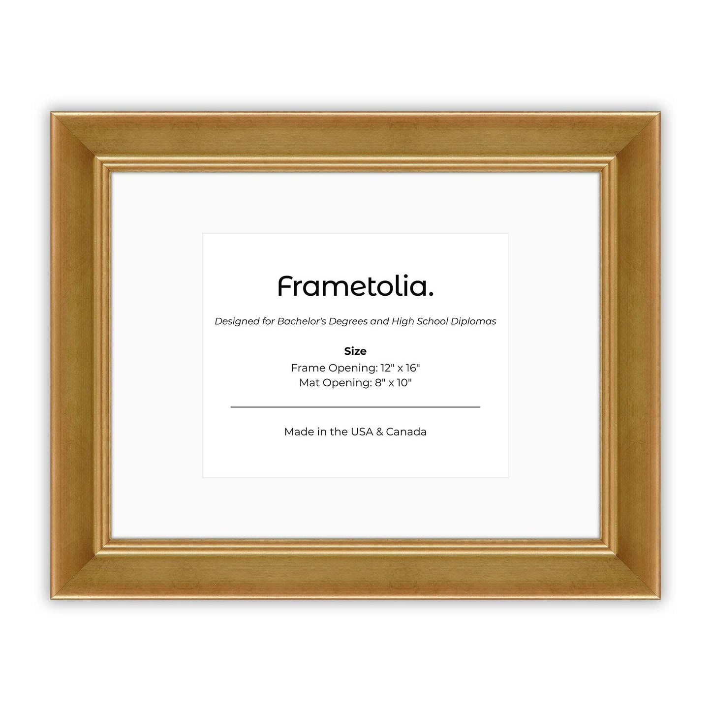12" x 16" Gilded Gold FAMILY  Diploma Frame with Mat - 8 x 10 opening