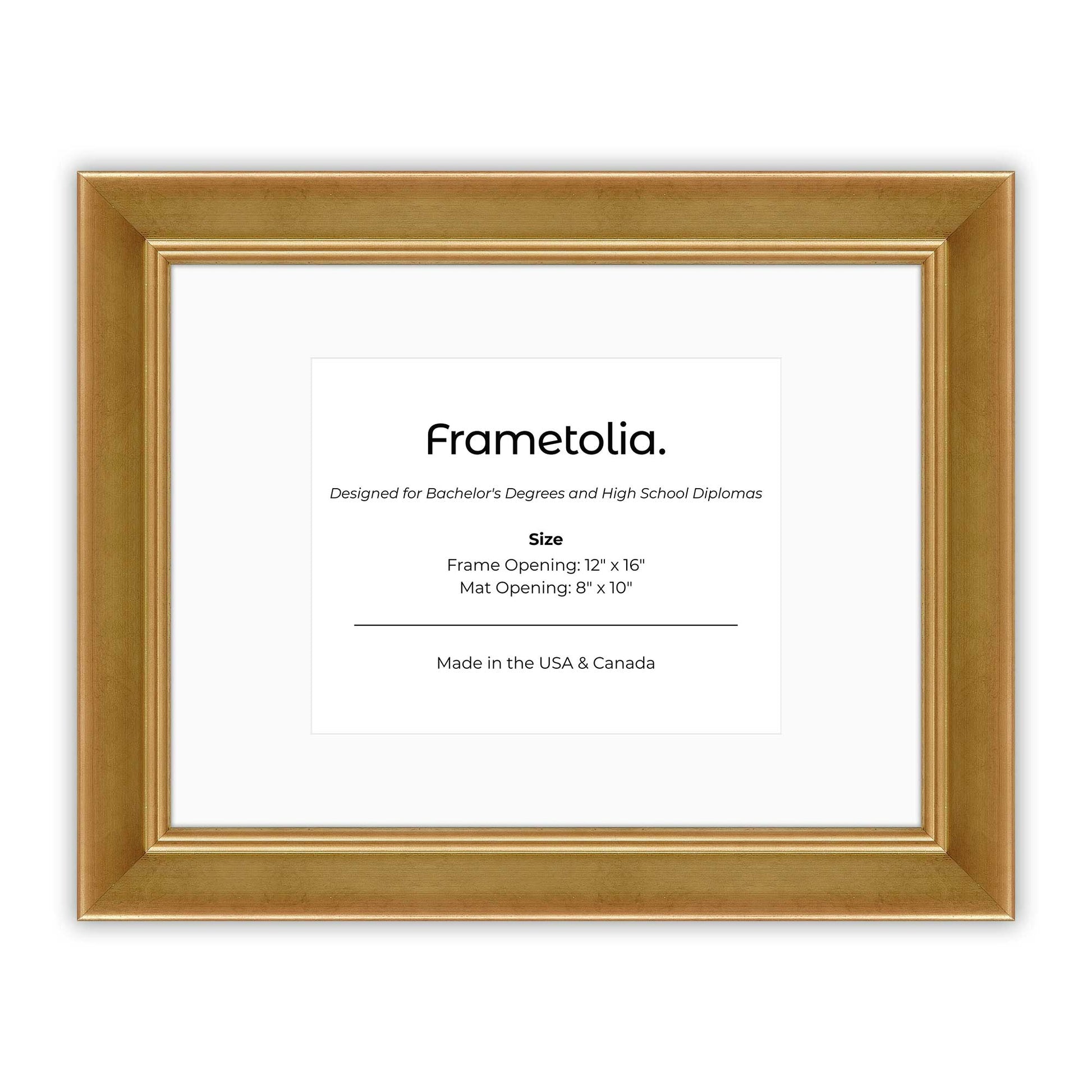 12" x 16" Gilded Gold FAMILY  Diploma Frame with Mat - 8 x 10 opening