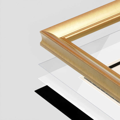 Gilded Gold FAMILY Wall Frame corner Close up with layers broken out