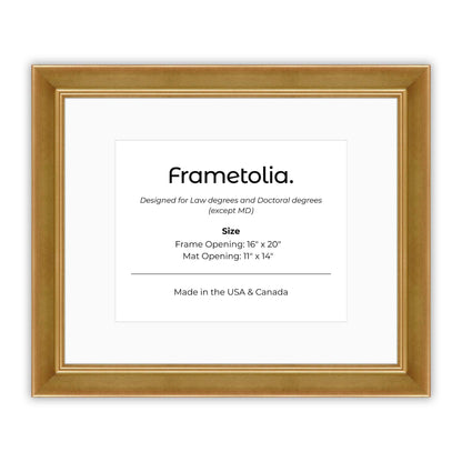 16" x 20" Gilded Gold FAMILY  Diploma Frame with Mat - 11 x 14 opening