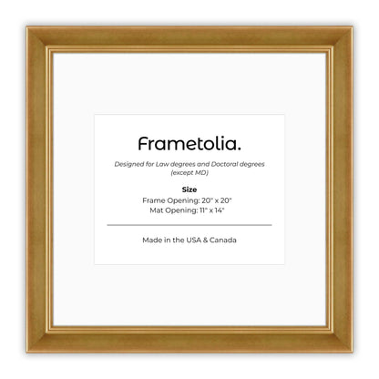 20" x 20" Gilded Gold FAMILY  Diploma Frame with Mat - 11 x 14 opening