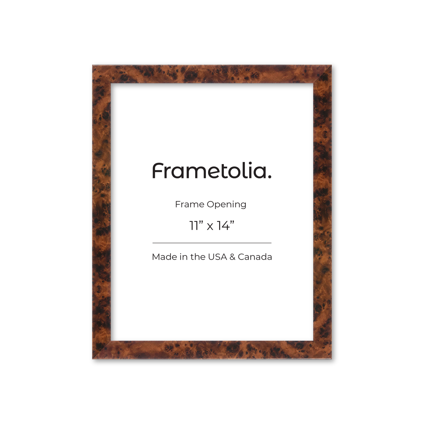 11" x 14" Amber Burlwood Lucca Wall Frame