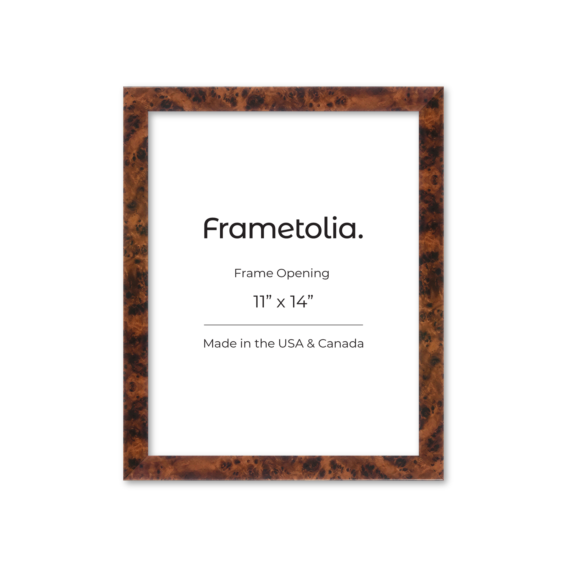 11" x 14" Amber Burlwood Lucca Wall Frame