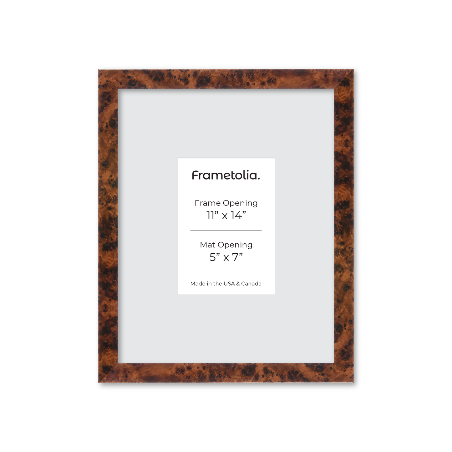 11" x 14" Amber Burlwood Lucca Wall Frame