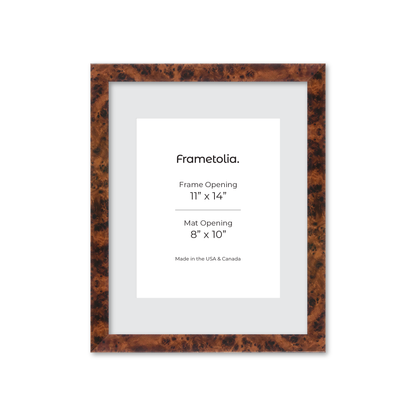 11" x 14" Amber Burlwood Lucca Wall Frame