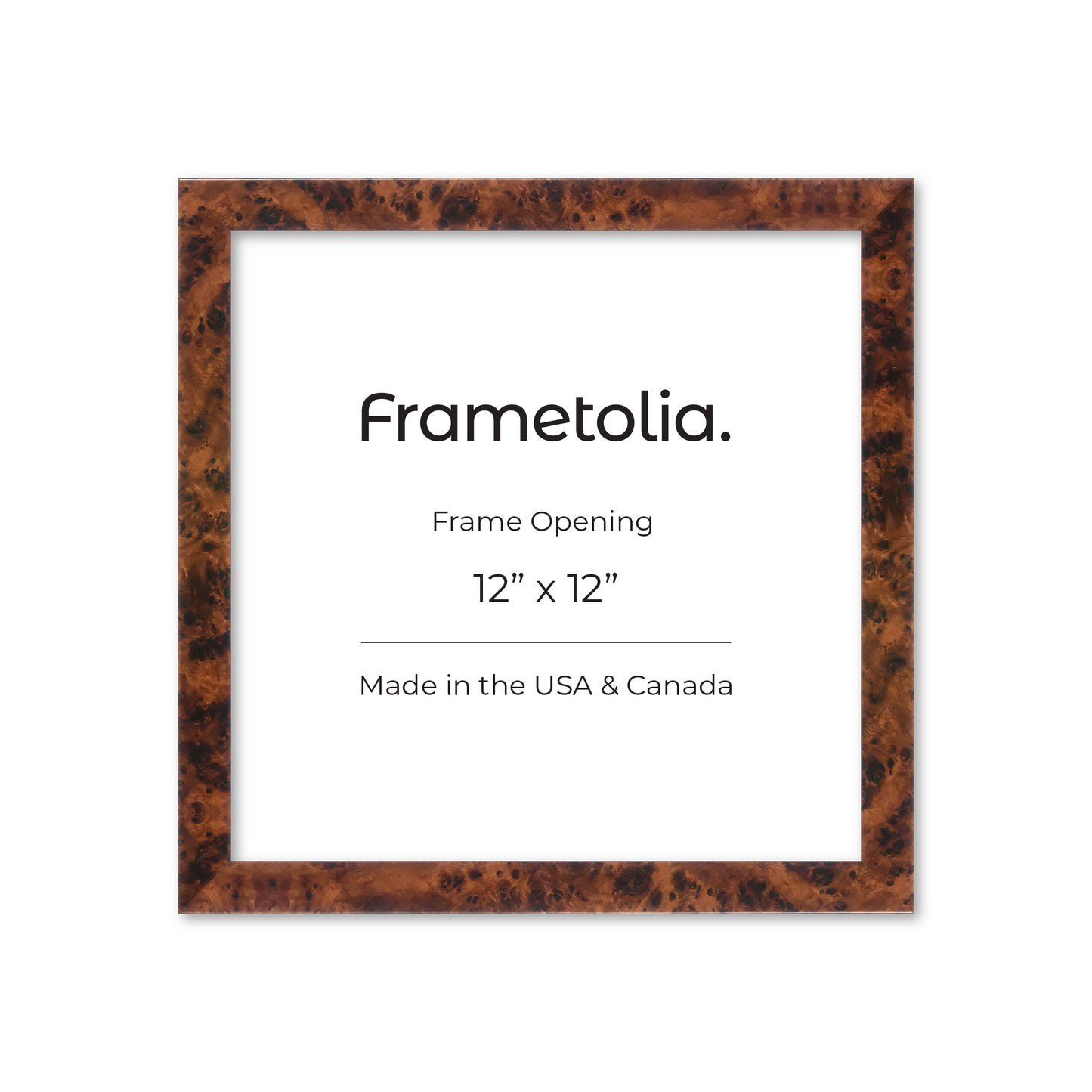12" x 12" Amber Burlwood Lucca Wall Frame