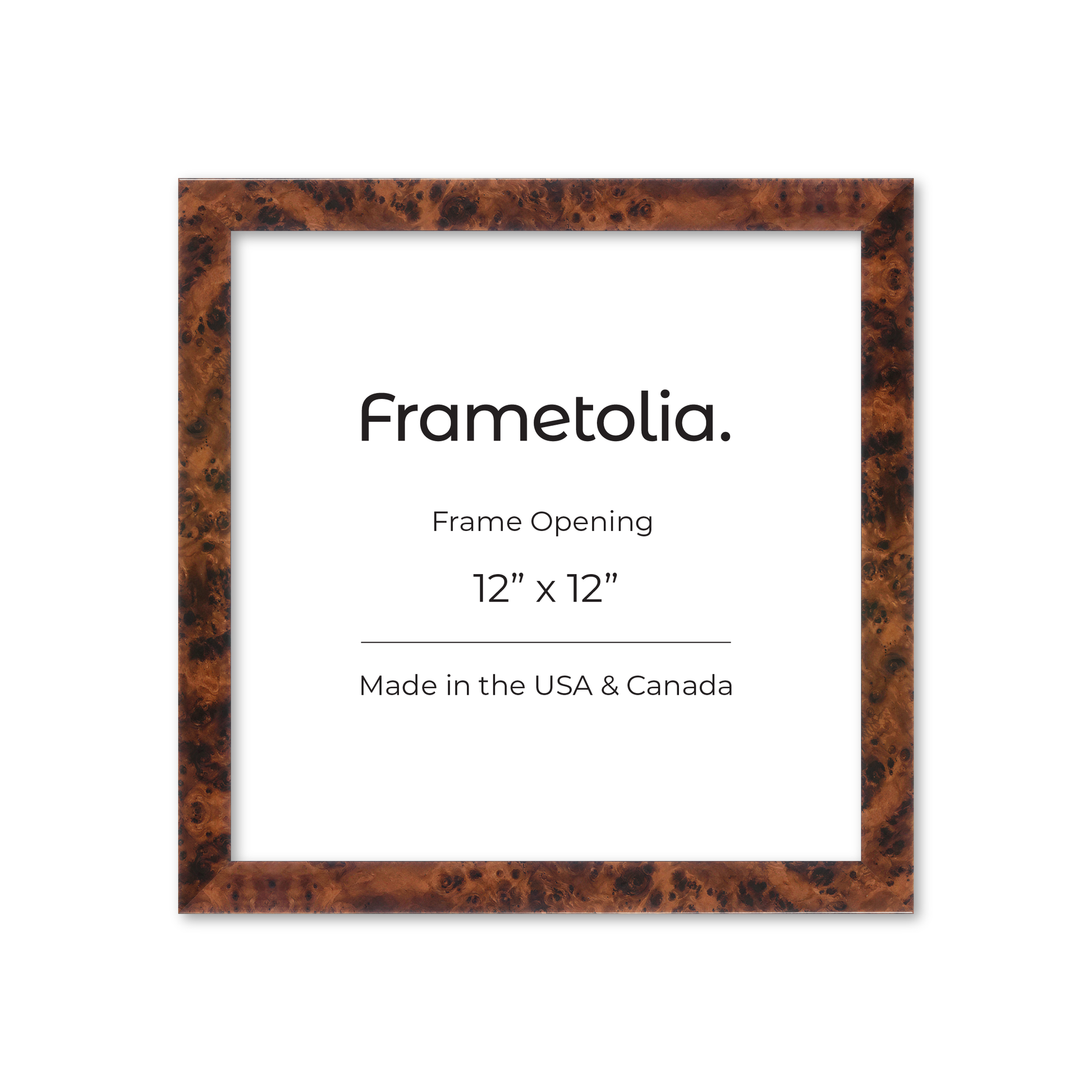 12" x 12" Amber Burlwood Lucca Wall Frame