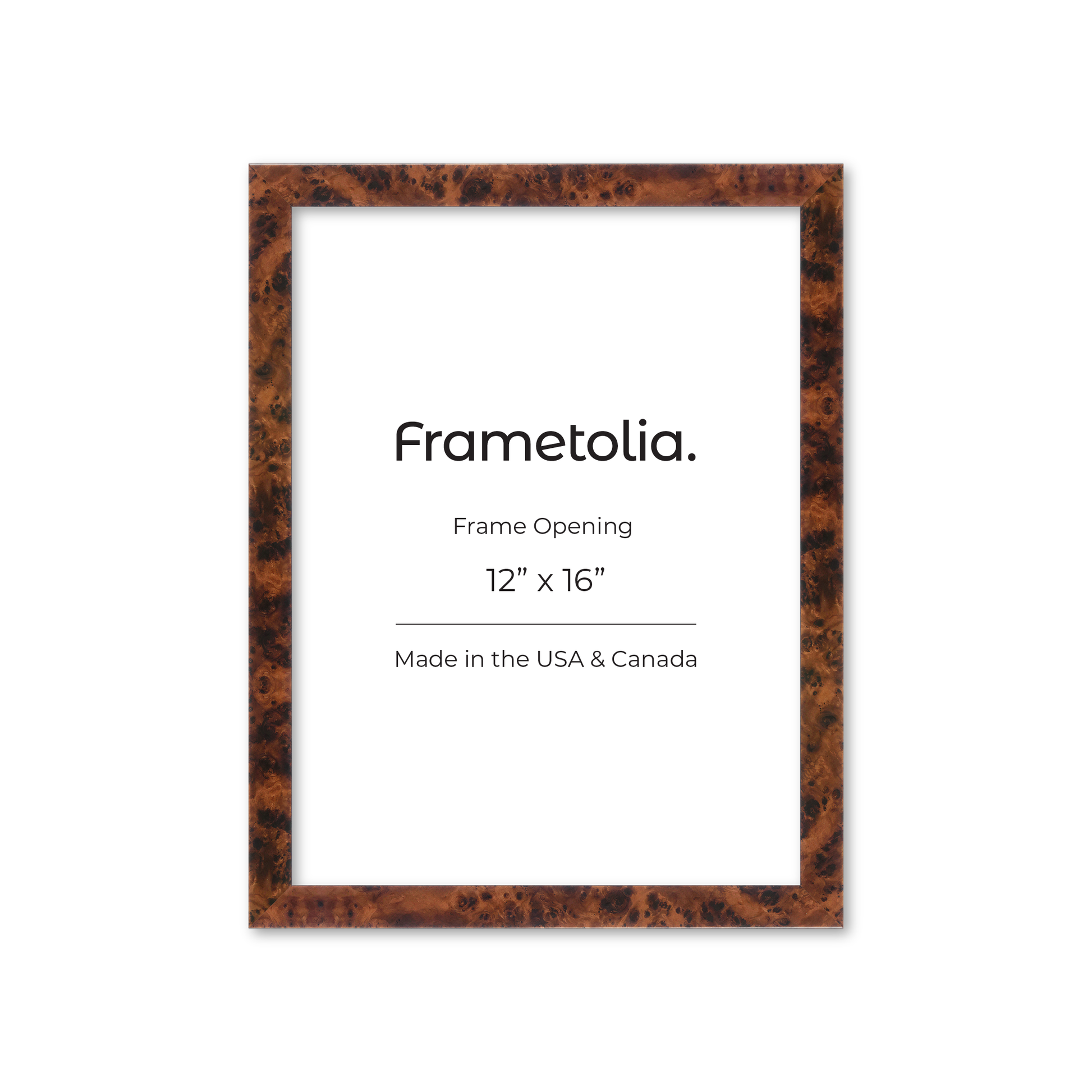 12" x 16" Amber Burlwood Lucca Wall Frame