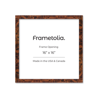 16" x 16" Amber Burlwood Lucca Wall Frame