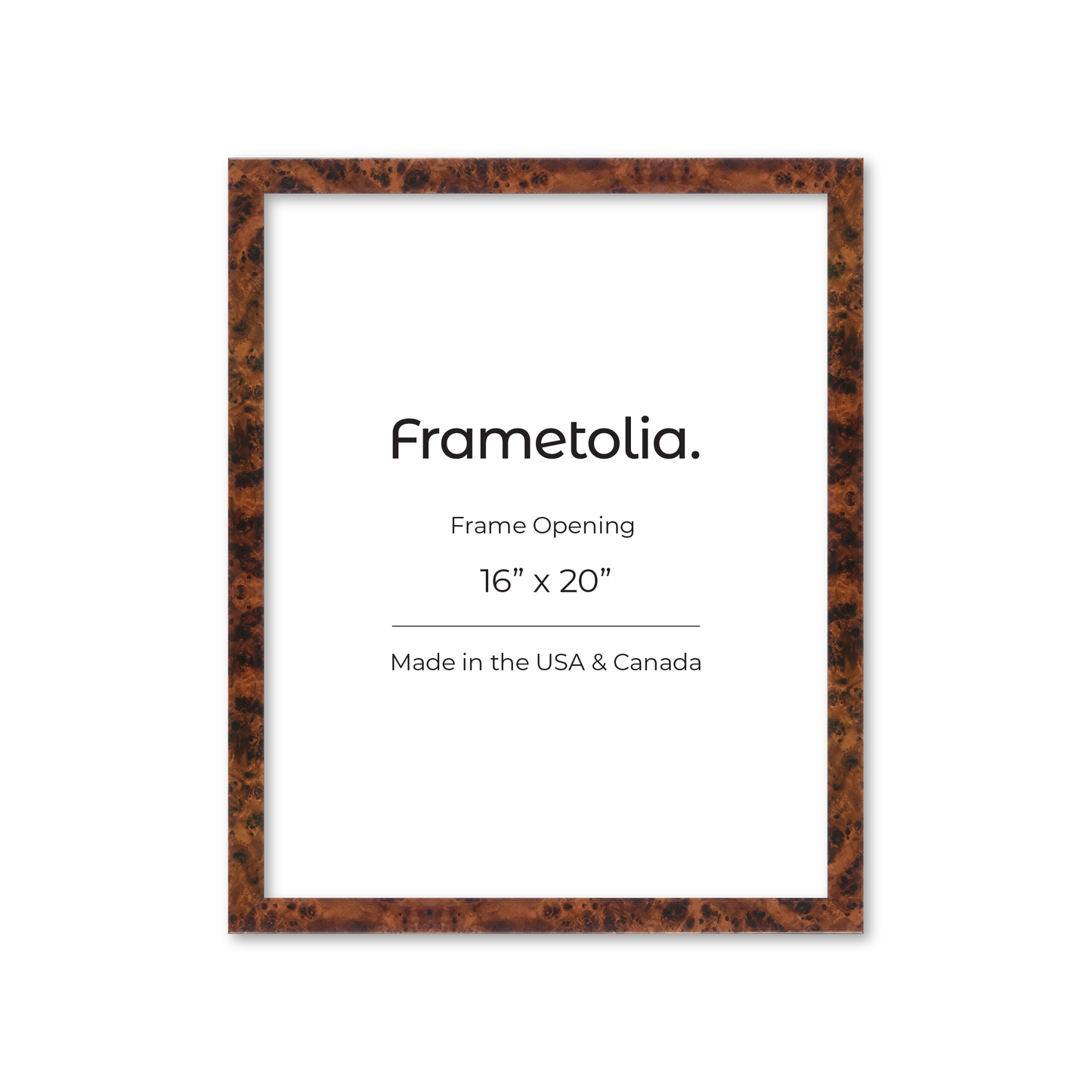 16" x 20" Amber Burlwood Lucca Wall Frame