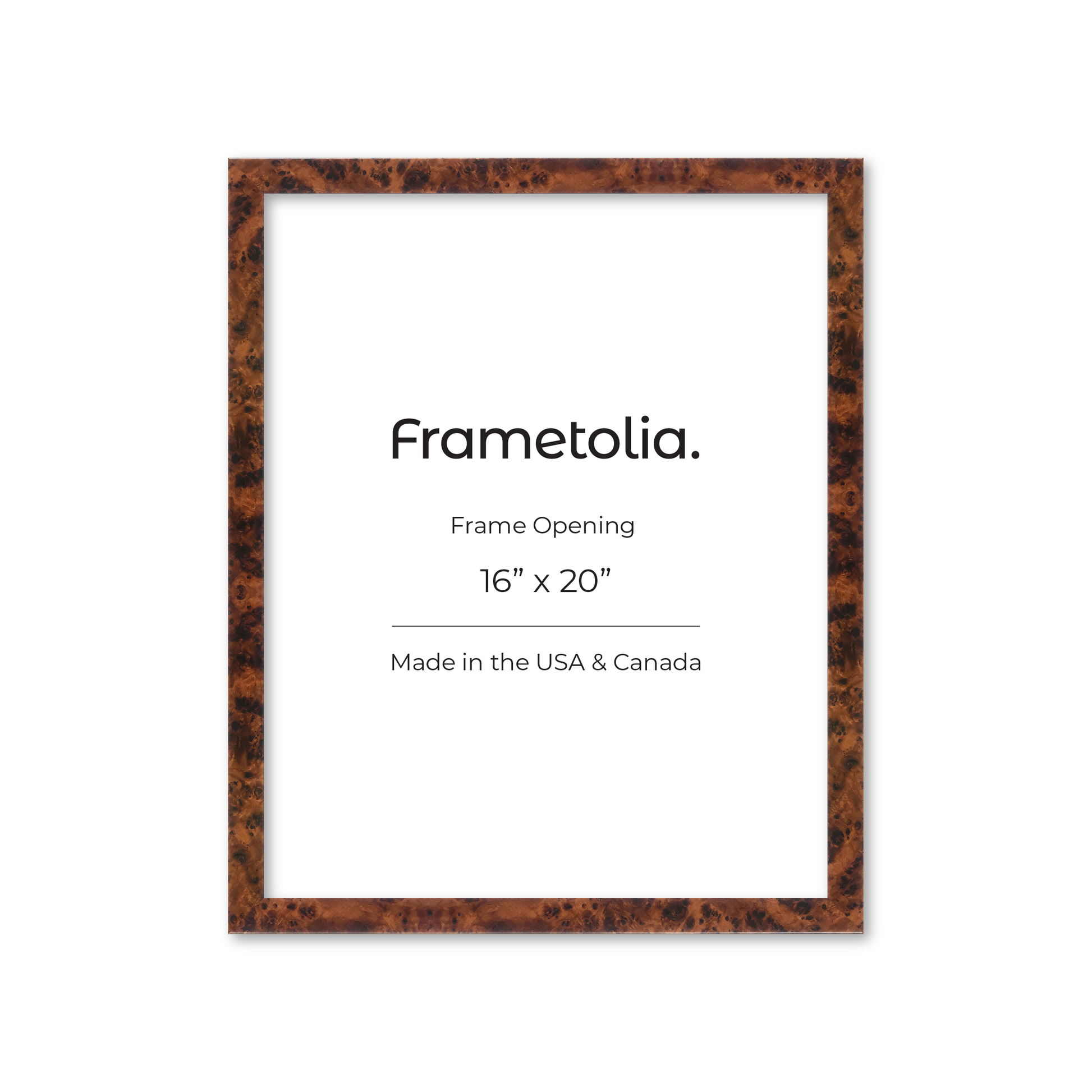 16" x 20" Amber Burlwood Lucca Wall Frame