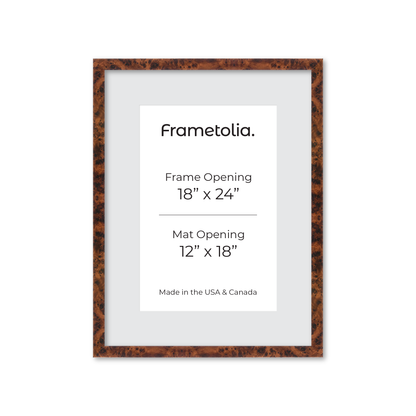 18" x 24" Amber Burlwood Lucca Wall Frame